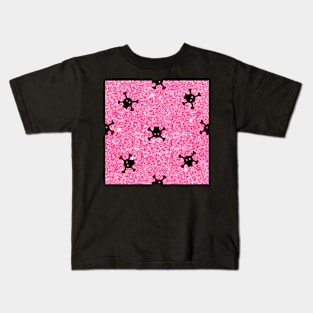 Bitty Skulls - Hot Pink Glitter Kids T-Shirt